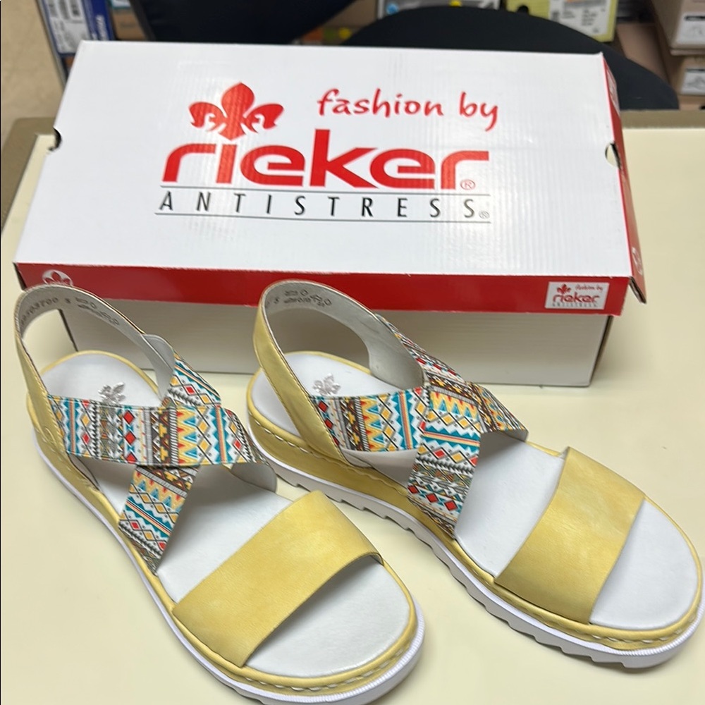 Rieker Lindsey G8 Women's Yellow Combination Sandals